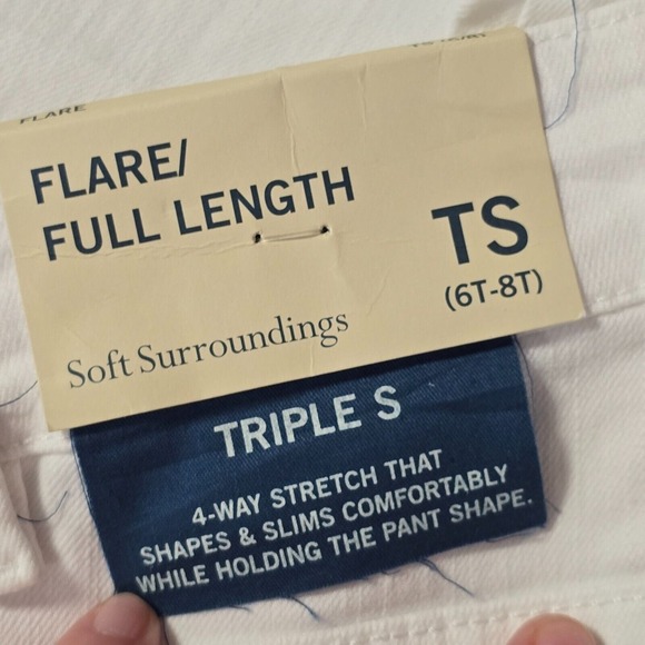 Soft Surroundings Jeans Womens 6T-8T White Triple‎ S Flare Slimming Stretch - Picture 4 of 13
